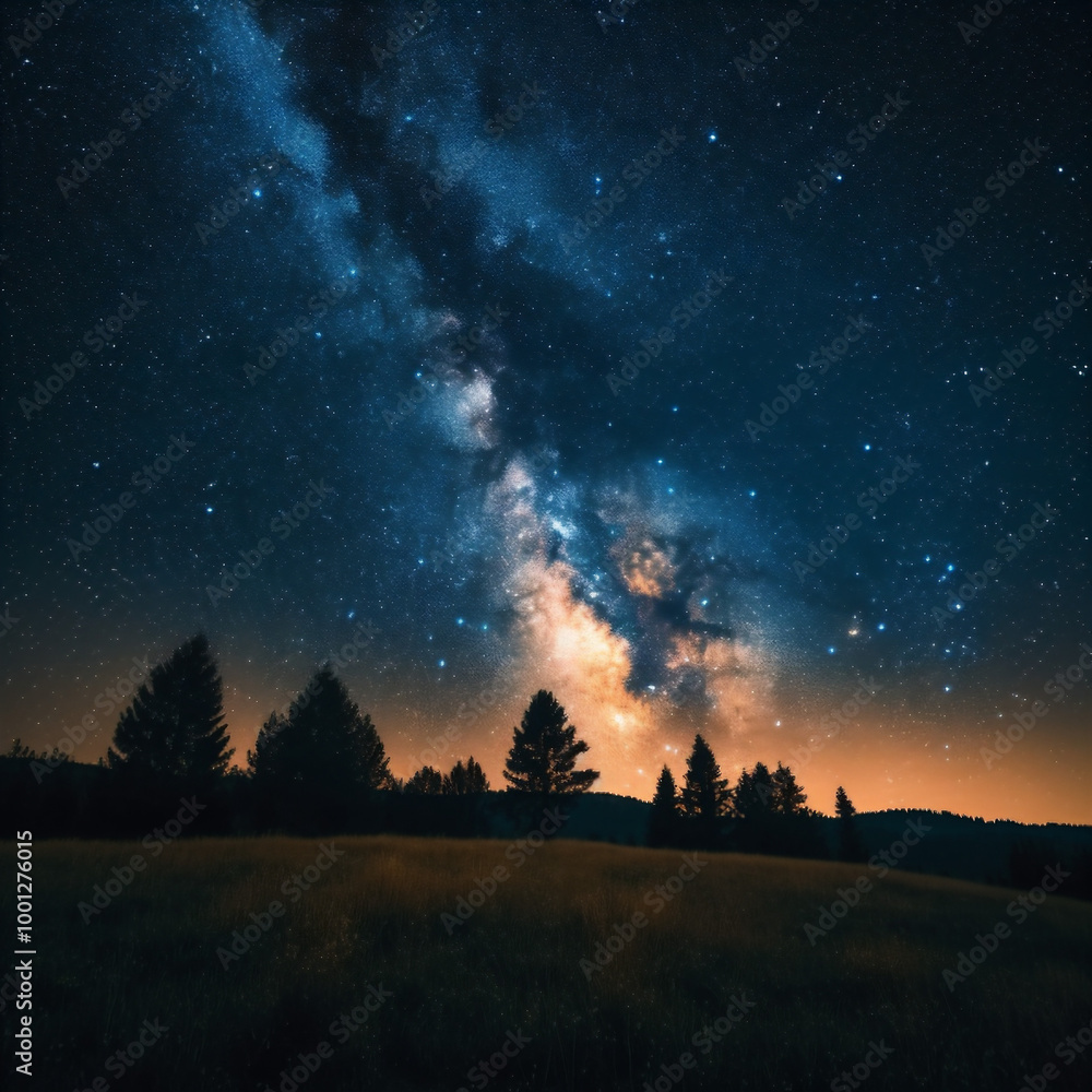 Fototapeta premium 밤, 밤하늘, 별빛, 밤하늘 풍경,night, night sky, starlight, night sky landscape,