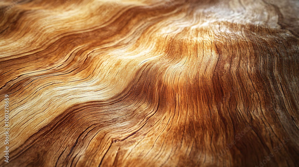Naklejka premium Close-up of a weathered wooden surface with natural grain.