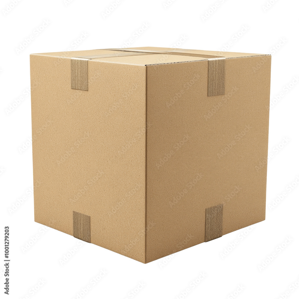 Clean 3D Render of Cardboard Box Template for Product Packaging Visuals with Soft Lighting and Copy Space on White Background Clean 3D Render of Cardboard Box Template for Product Packaging Visuals with Soft Lighting and Copy Space on White Background