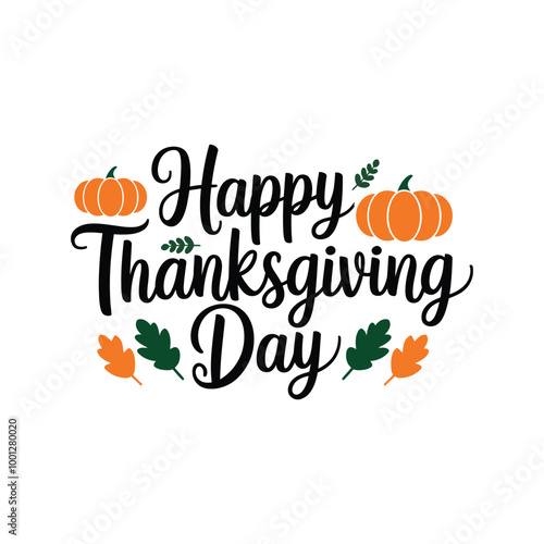 Happy Thanksgiving day typography vector design with white background