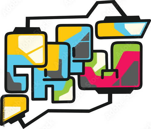 crew word graffiti text sticker illustration