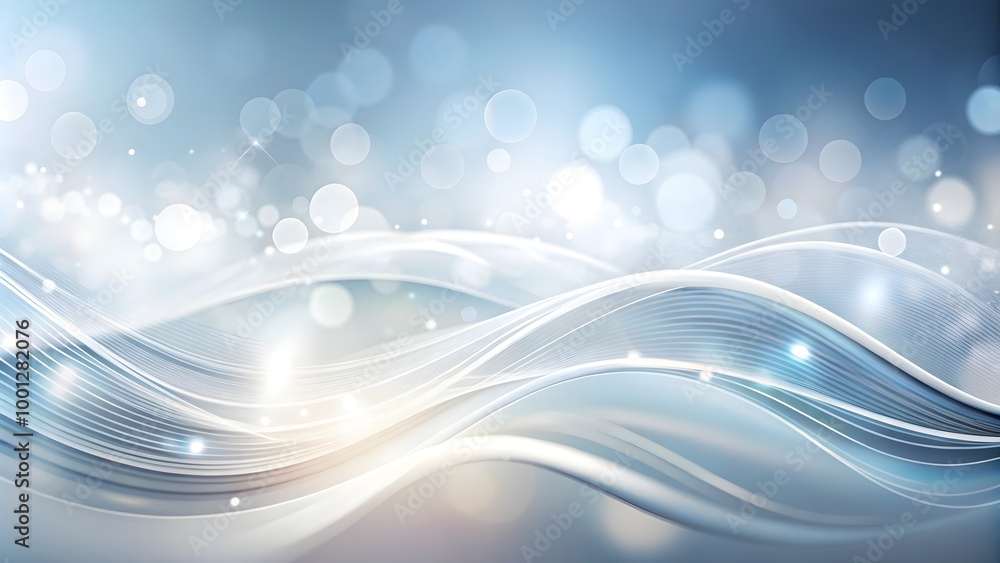 smooth white light wave with glowing bokeh for digital banner, on a blue background smooth white light wave with glowing bokeh for digital banner, on a blue background