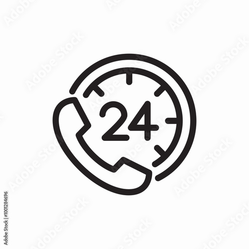 call all the time icon sign vector