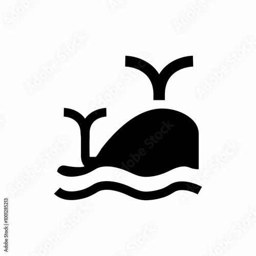 whale ocean icon sign vector