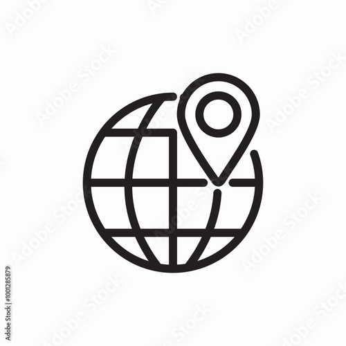 web location world icon sign vector