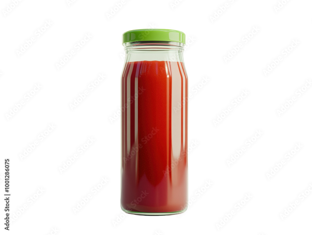 Glass jar filled with tomato sauce, with green lid, on a white background. PNG transparent. Glass jar filled with tomato sauce, with green lid, on a white background. PNG transparent.