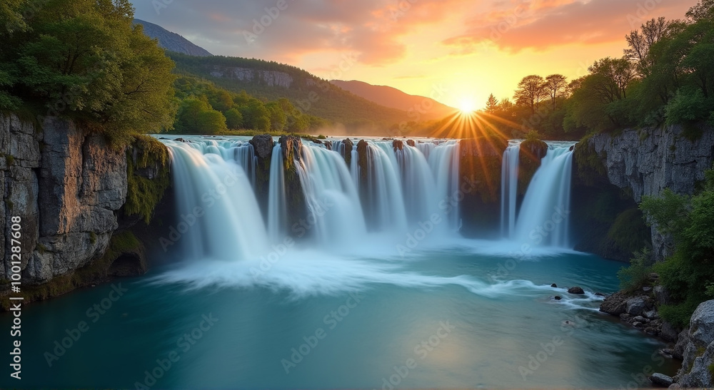 Obraz premium waterfall in autumn