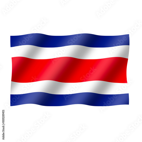 Free Download The civil flag of costa rica flies beautifully - GFXLoad