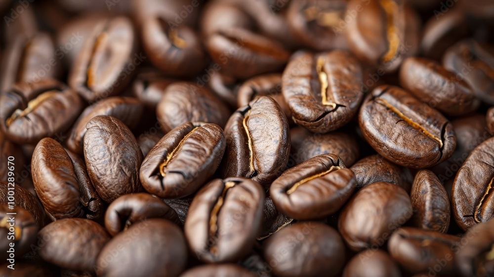 Close-up of roasted coffee beans, perfect for a caffeine-fueled morning. Close-up of roasted coffee beans, perfect for a caffeine-fueled morning.