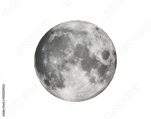 full moon isolated on transparent background.