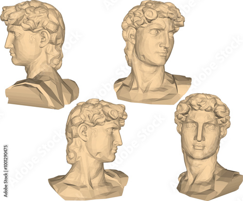 Vector sketch illustration silhouette design classic vintage statue ethnic hero philosopher greek roman