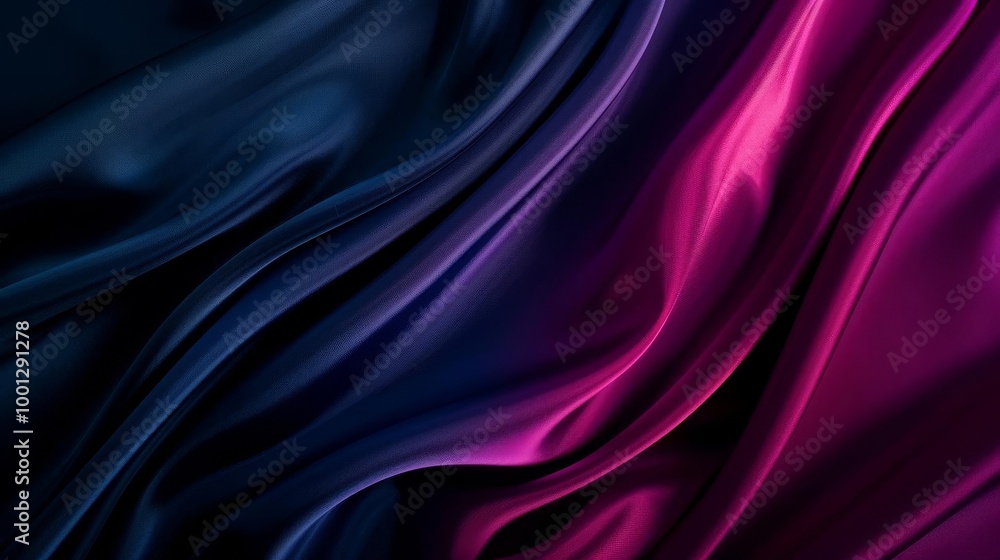 Fototapeta premium Abstract background with blue and pink silky fabric.