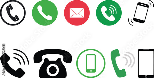 Contact us icon set collection