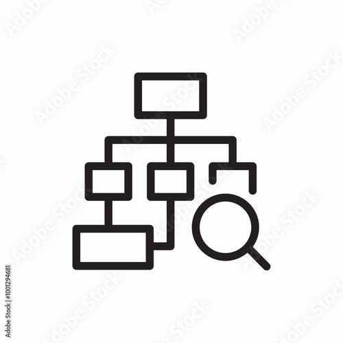 network structure search icon sign vector