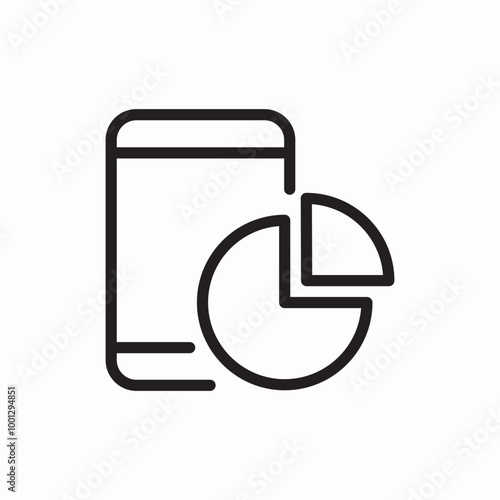 phone statistic pie icon sign vector