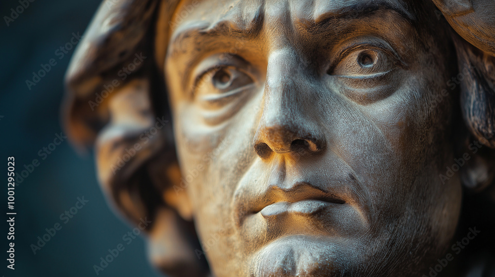 Columbus Portrait, a close-up of a famous portrait of Christopher Columbus, with copy space, Columbus Day Columbus Portrait, a close-up of a famous portrait of Christopher Columbus, with copy space, Columbus Day