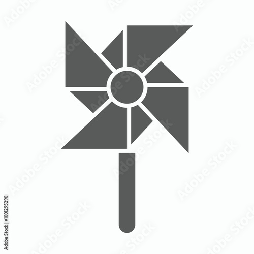 paper windmill icon, windmill vector illustration