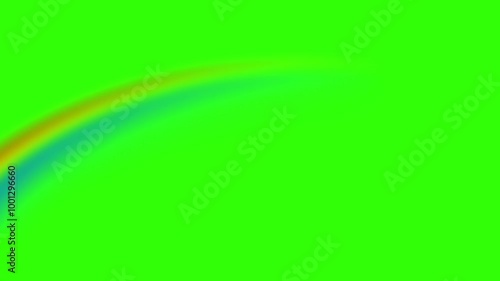 Beautiful colorful 2D animated rainbow wipe to be placed in the sky on green screen chroma key background with 4K resolution quality. photo