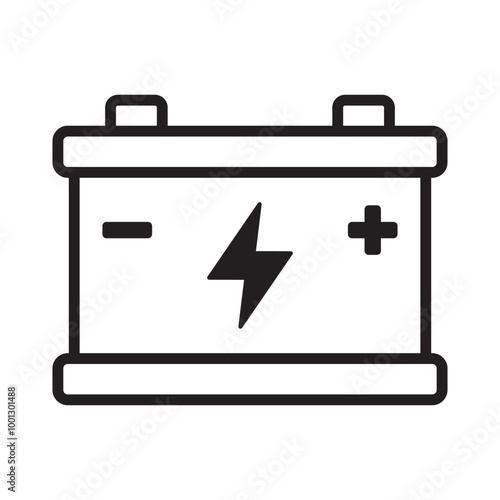 Car battery icon. Car accumulator icon. Auto battery symbols.