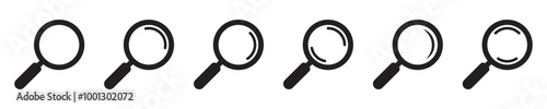 Magnifying glass icon, magnifier or loupe icon. Search icon.