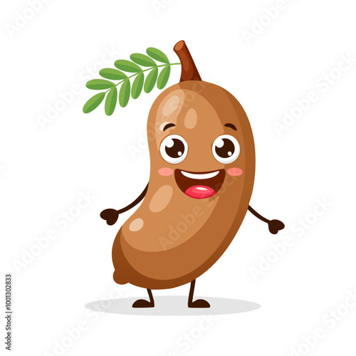 Tamarind Fruit Cute Cartoon Fresh Animation Kawaii Healthy Character
