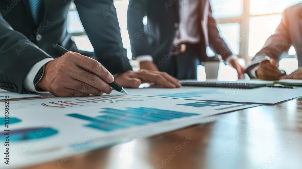 Business professionals in a meeting or workshop, engaged in strategic discussions and analysis in a conference room setting with copy space Business professionals in a meeting or workshop, engaged in strategic discussions and analysis in a conference room setting with copy space