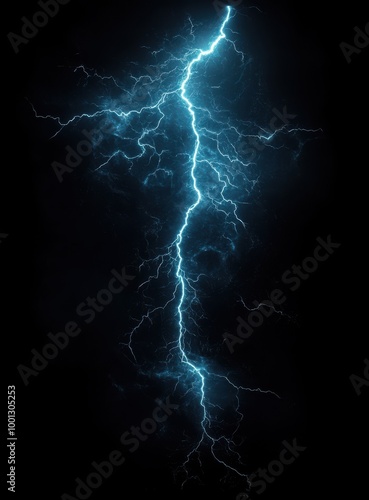 blue lightning bolt on a black background