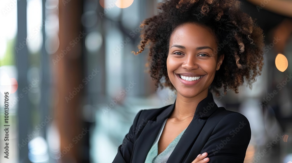 Confident businesswoman smiling with arms crossed. Confident businesswoman smiling with arms crossed.