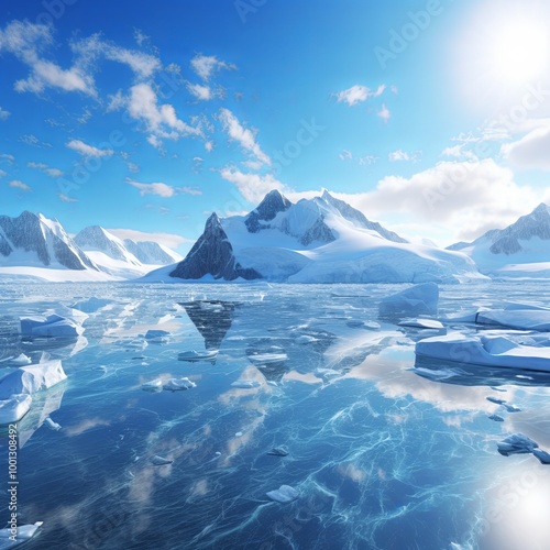 Wallpaper Mural Antarctic landscape with glaciers and shiny ice. Torontodigital.ca