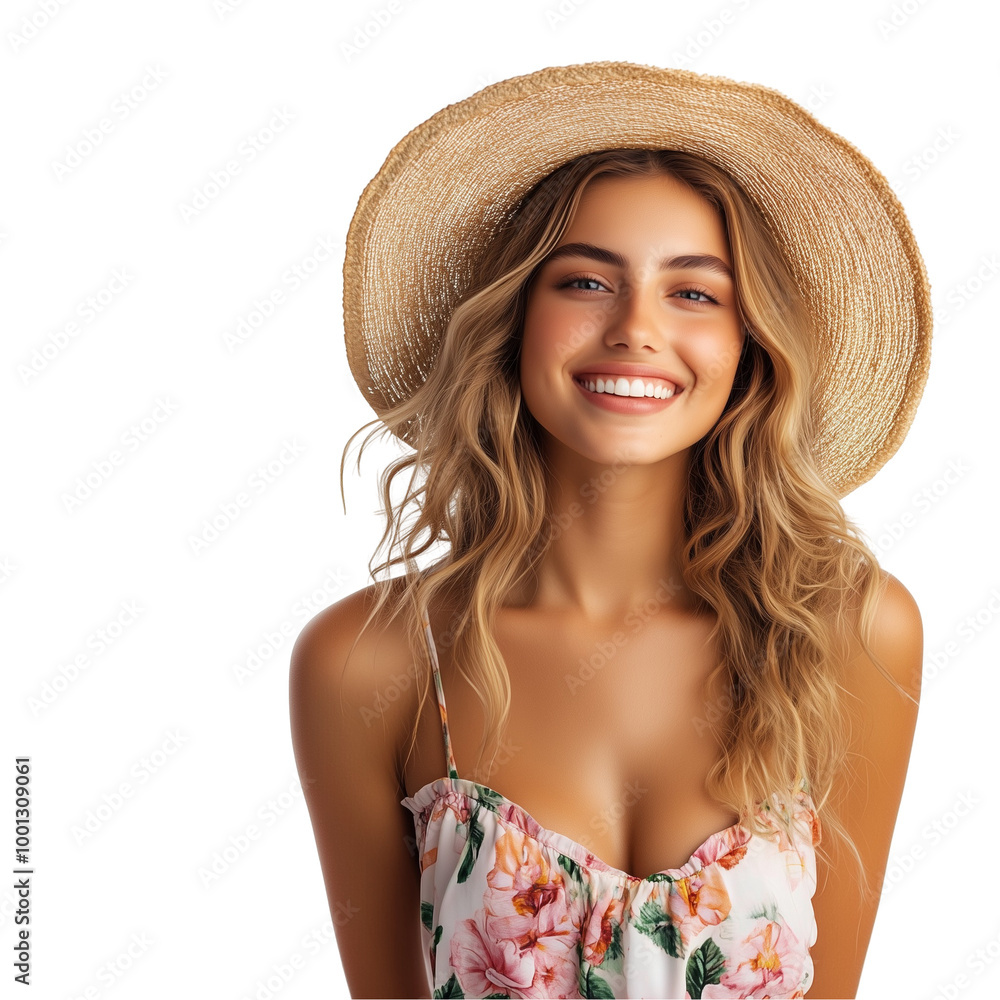 portrait of a woman wearing a straw hat portrait of a woman wearing a straw hat