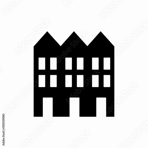 apartment buildings icon sign vector