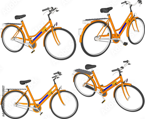 Vector sketch illustration silhouette design of old classic vintage bicycle transportation vehicle