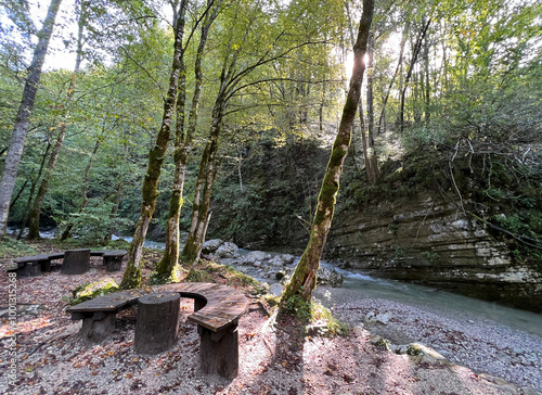 Hiking trails and markings in the canyon of the Kozjak stream, Kobarid (Slovenia) - Wanderwege in der Schlucht des Kozjak-Baches (Slowenien) - Pohodne poti v kanjonu potoka Kozjak, Kobarid (Slovenija) photo