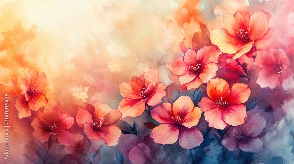 Cherry Blossoms Dancing in Vibrant Abstraction Cherry Blossoms Dancing in Vibrant Abstraction