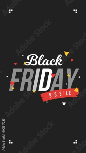 An animation of a colorful black friday background