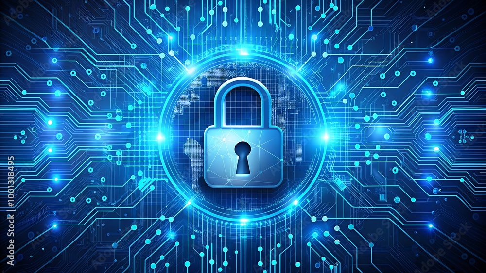 Cyber security biometric finger print background