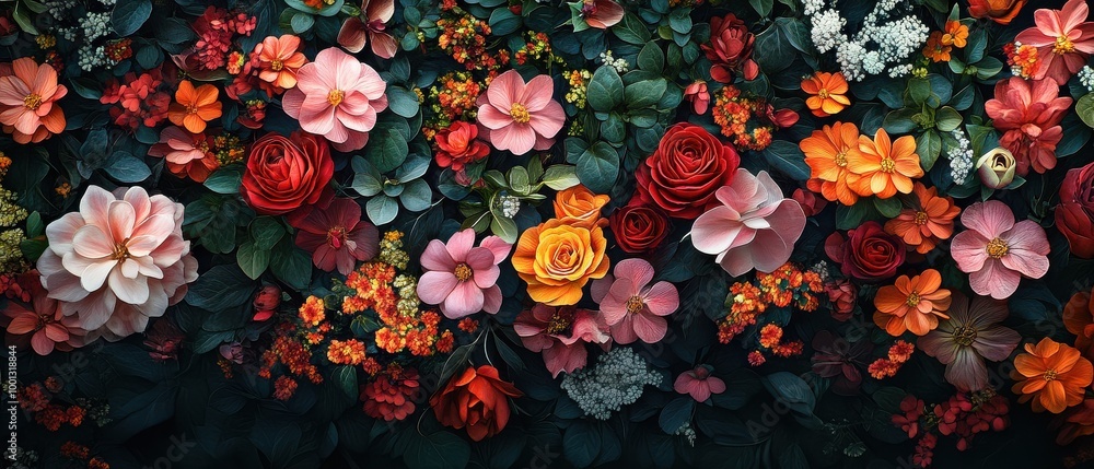 Fototapeta premium Vibrant Floral Cascade in Soft Focus