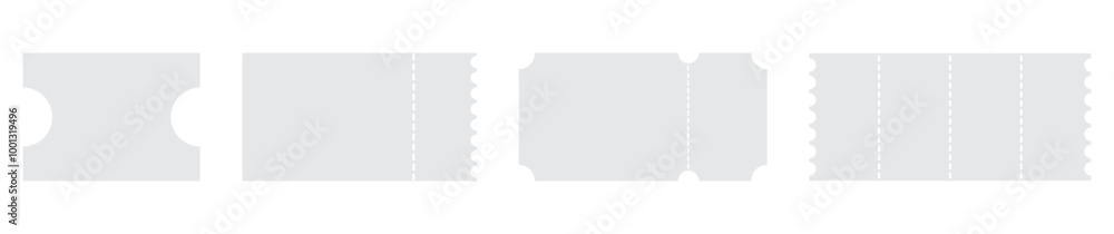 Set of label ticket paper blank coupon cinema flat Illustration design Set of label ticket paper blank coupon cinema flat Illustration design