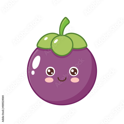 Wallpaper Mural Mangosteen Fruit Cute Cartoon Fresh Animation Kawaii Healthy Character
 Torontodigital.ca