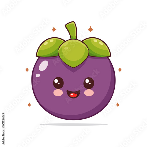 Wallpaper Mural Mangosteen Fruit Cute Cartoon Fresh Animation Kawaii Healthy Character
 Torontodigital.ca