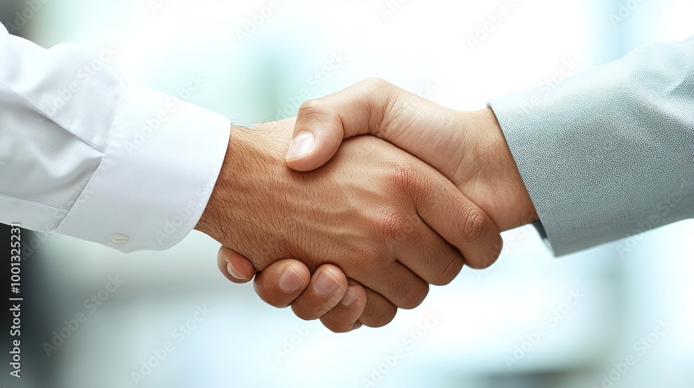 Professional Hands Engaged in a Firm Handshake Professional Hands Engaged in a Firm Handshake