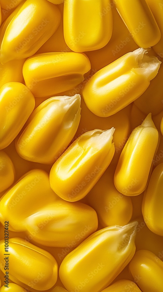 Fototapeta premium Vibrant yellow corn kernels, close-up view