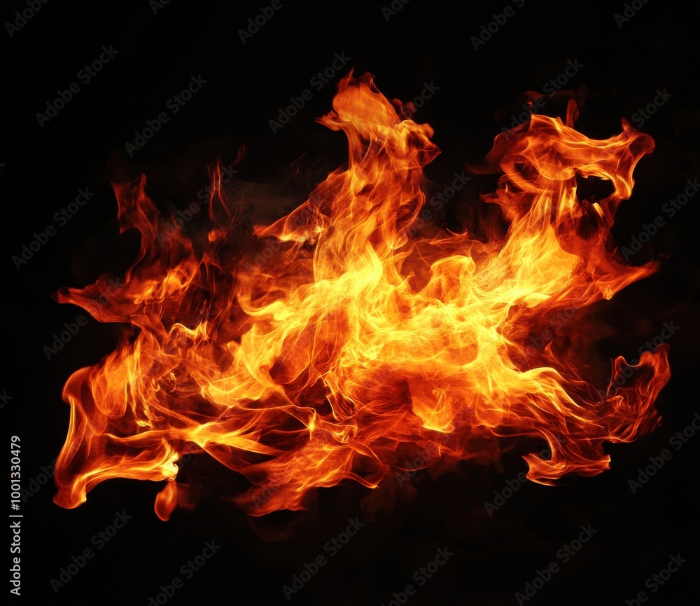 Flames burning on a black background Flames burning on a black background