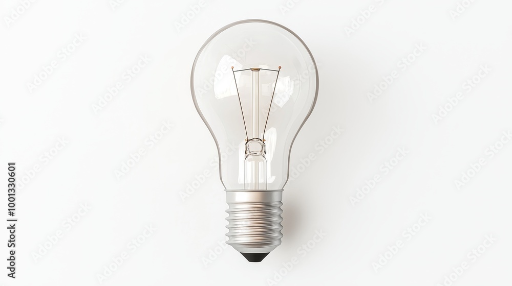 Light bulb on solid white background, single object Light bulb on solid white background, single object