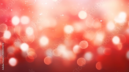 Sparkling Red Bokeh Lights Background. Festive Holiday Abstract Texture