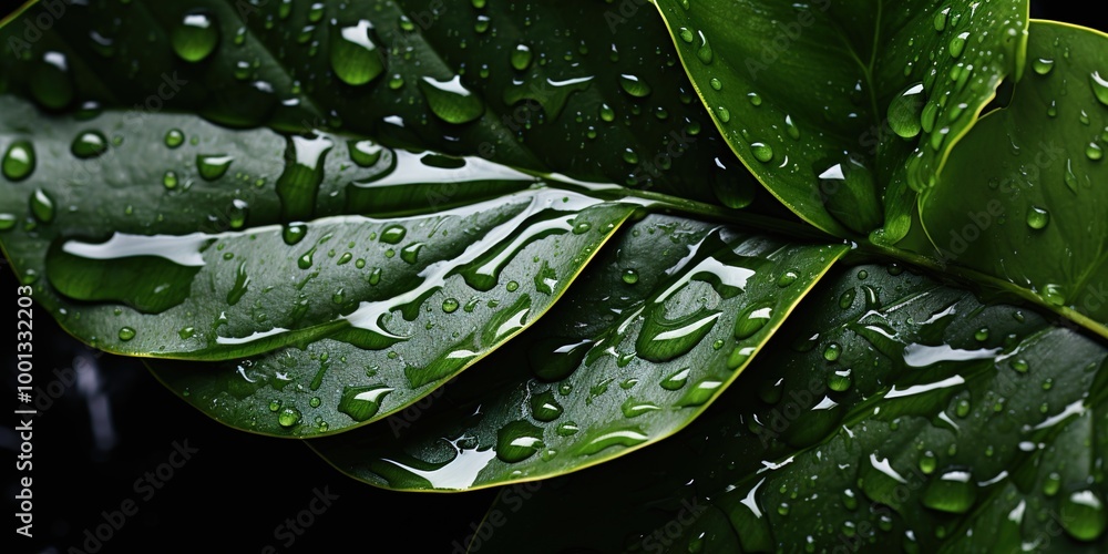 Fototapeta premium leaf with drops