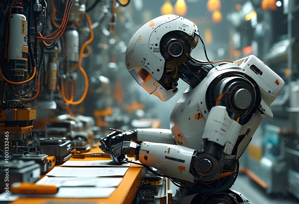 Fototapeta premium robot school