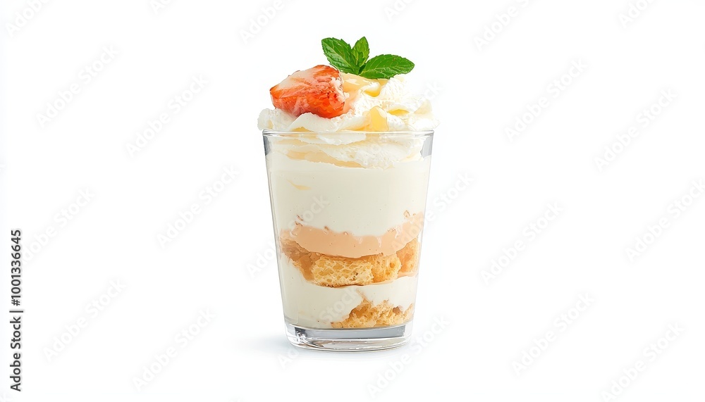 Parfait on solid white background, single object Parfait on solid white background, single object