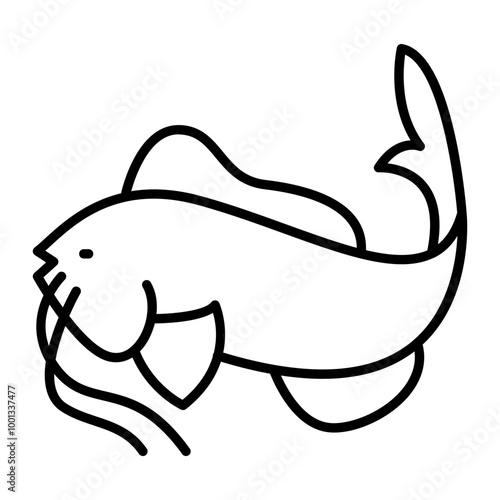 Catfish outline icon