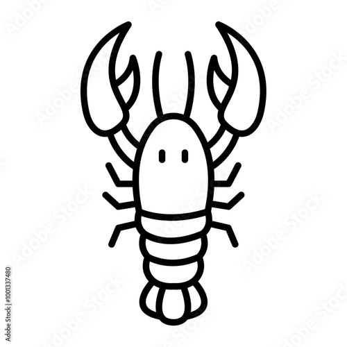Crawfish outline icon
